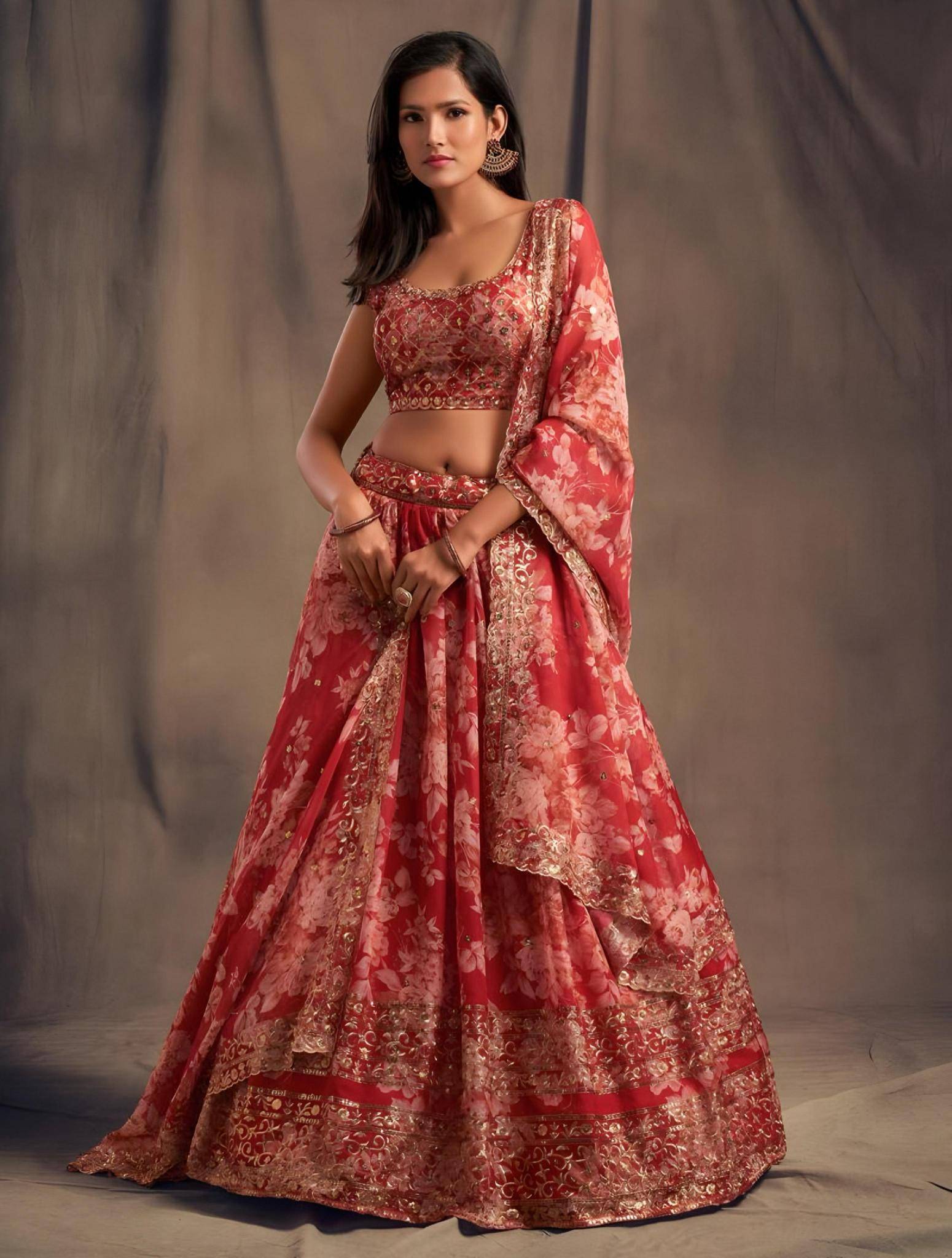 MC9202 ORGENZA Lehenga Choli Wholesalers in Ahmedabad